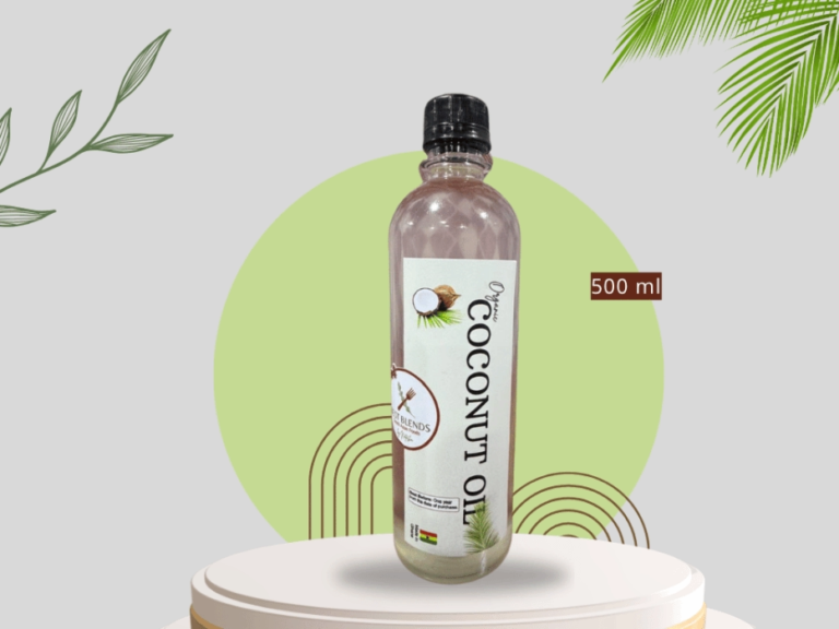 Order 500ml Coconut Oil in Kumasi, Ghana. Best Blends by Natasha offers 100% natural, additive-free coconut oil for large households, professional hair care, and healthy cooking. Small-batch freshness from our Kumasi facility.